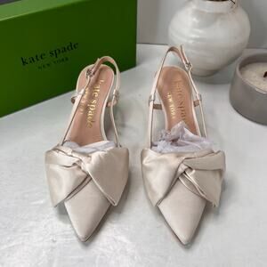 Kate Spade New York Marseille Slingback Pumps Pointed Toe Ivory K1037 Women's 7B